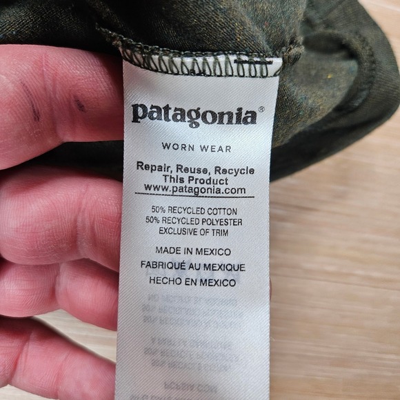 Patagonia Responsibili-Tee Long Sleeve Shirt Mens XL Green Recycled - Picture 9 of 11